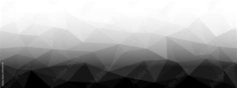 Low Poly black and white horizontal seamless background, gradient to ...