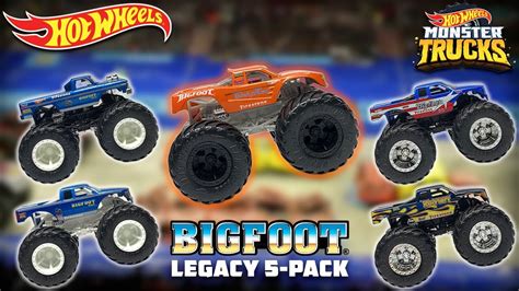 HOT WHEELS MONSTER TRUCKS BIGFOOT LEGACY 5-PACK! - YouTube