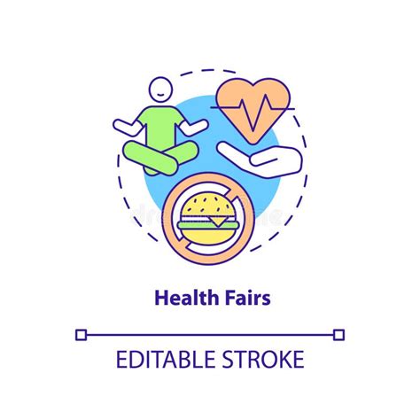 Health fairs concept icon stock vector. Illustration of management ...