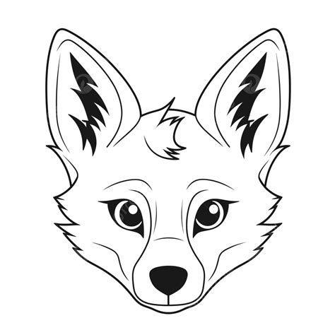 Black And White Picture Of A Fox Head Outline Sketch Drawing Vector ...