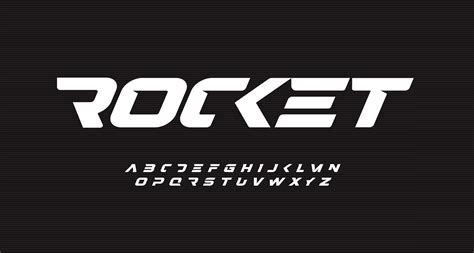 Italic bold speed alphabet. Rocket futuristic font, minimalist type for ...