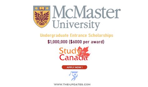 Undergraduate Entrance Scholarships at McMaster University Canada