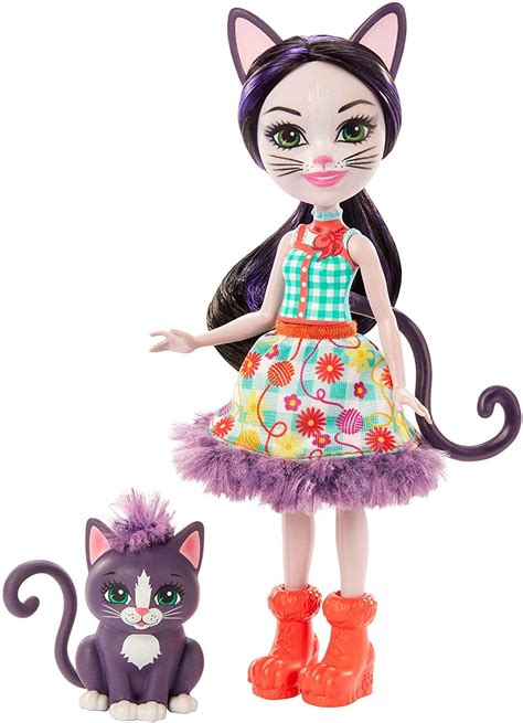 ENCHANTIMALS CIESTA CAT DOLL & CLIMBER ANIMAL FIGURE, 6-INCH SMALL DOLL ...