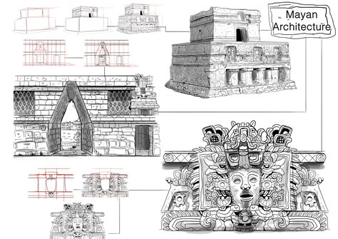 Mayan Temple Sketch at PaintingValley.com | Explore collection of Mayan ...