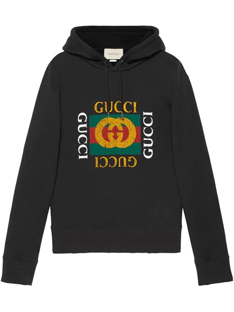 Gucci Logo Print Hoodie - Farfetch