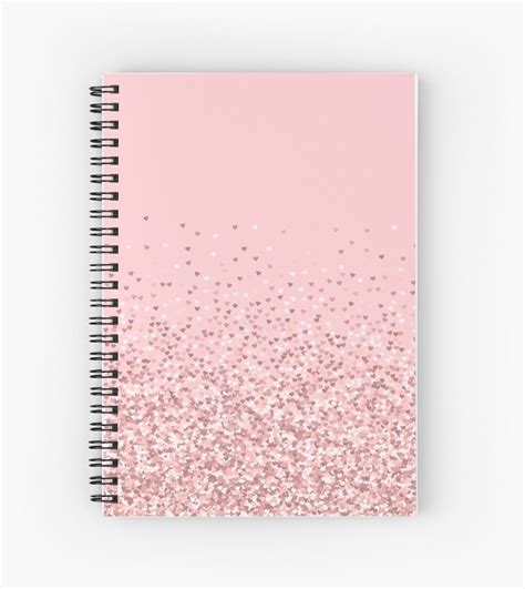 Blush Pink Ombre Glitter Spiral Notebook by newburyboutique | Cute ...