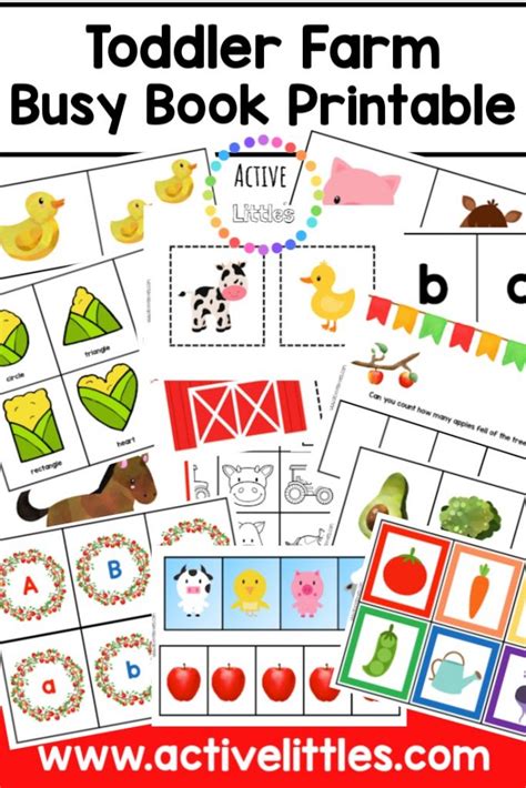 FREE Toddler Farm Theme Busy Book - Active Littles