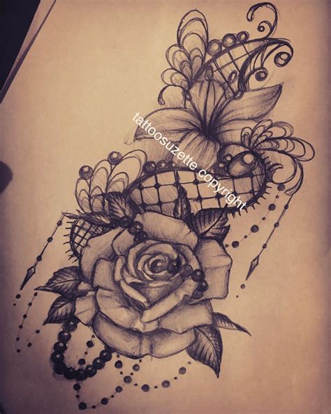 tatouage dentelle rose by tattoosuzette on DeviantArt