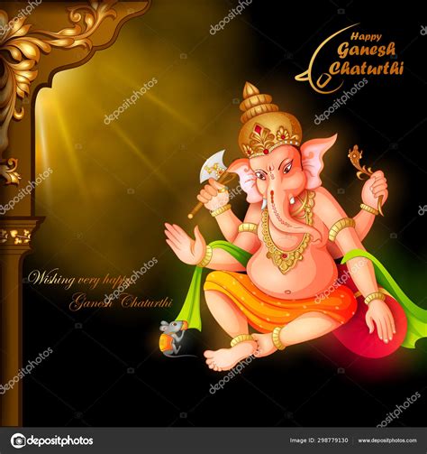 Lord Ganapati for Happy Ganesh Chaturthi festival religious banner ...