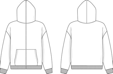 Full Zip Hoodie Over Face Template