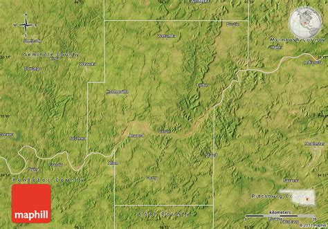 Satellite Map of Hughes County