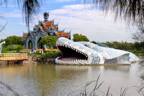 Den antika staden i Samut Prakan strax utanför Bangkok