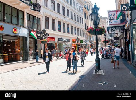 Street Scene and Architecture in Vörösmarty tér on Vaci Utca District 5 ...