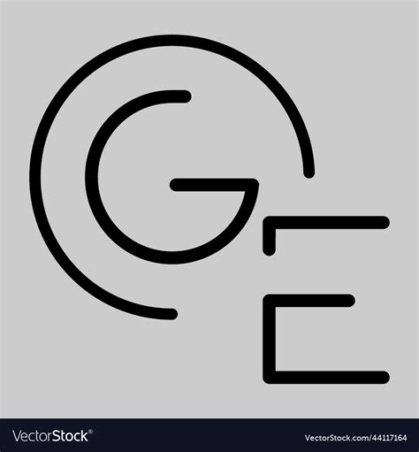 Ge monogram logo letter linked circle simple Vector Image