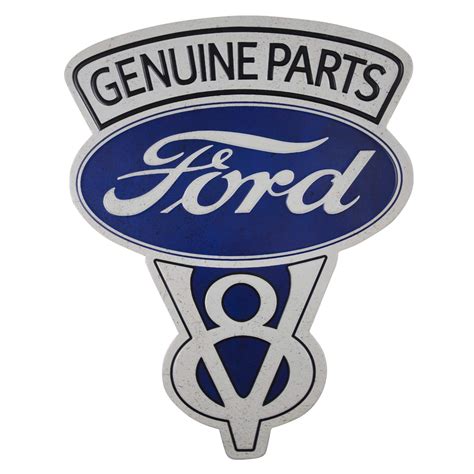 Buy Vintage Genuine Parts Ford Logo Shaped & Embossed Metal Wall Decor ...