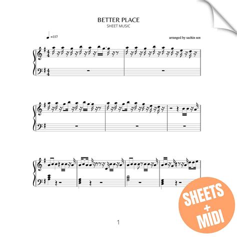 Better Place (SHEET MUSIC & MIDI) | Sachin Sen