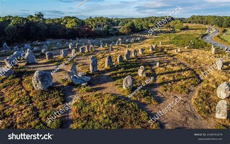 Aerial View Carnac Stone Alignments Kermario Stock Photo 2196793279 ...