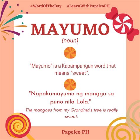 "Mayumo" : A Kapampangan Word | Filipino words, Good vocabulary words ...