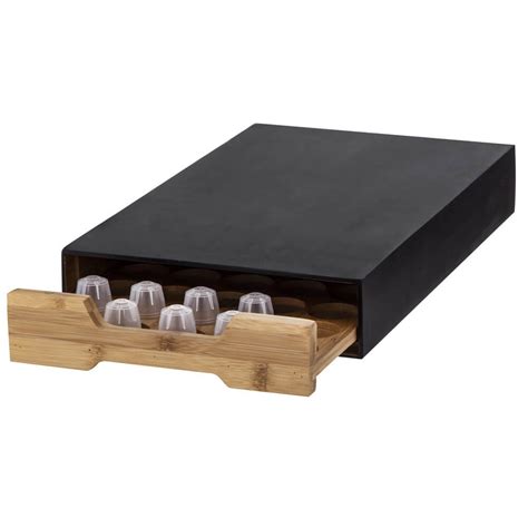 Bamboo Coffee Pod Holder Drawer Black | Soko & Co