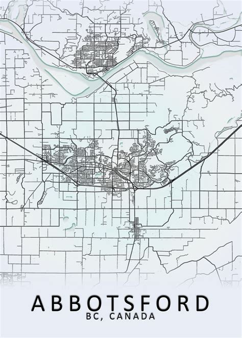 'Abbotsford Canada City Map' Poster, picture, metal print, paint by ...