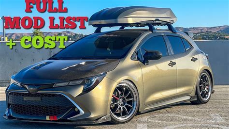 COMPLETE MOD OVERVIEW TOYOTA COROLLA HATCHBACK (FULL LIST + COST) 2019 ...