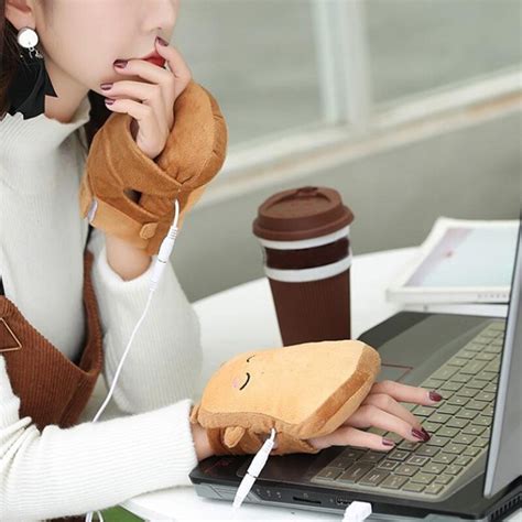 1 Pair USB Hand Warmer Heated Gloves Toast Hand Warmers Winter ...