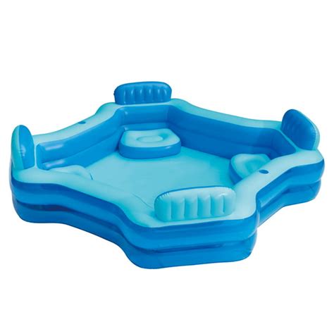 Bluescape Blue Deluxe Comfort Inflatable Family Swimming Pool, 4 Seats ...