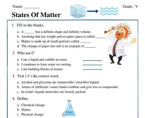 Interactive States of Matter Class 5 Worksheet for Beginners & Advance ...