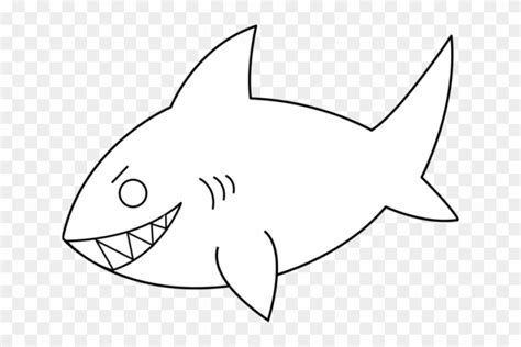 Shark Line Art - Shark Outline Easy - Free Transparent PNG Clipart ...