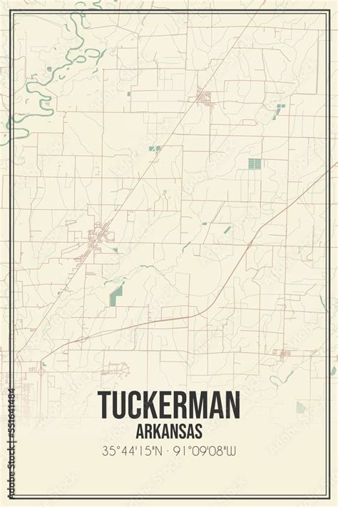 Fototapeta mapa świata dla dzieci Retro US city map of Tuckerman ...