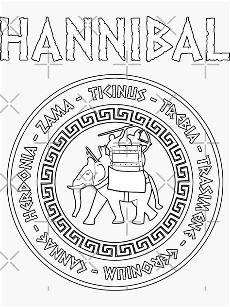 "Hannibal Barca 2nd Punic War Battles War Elephant Symbol" Sticker for ...