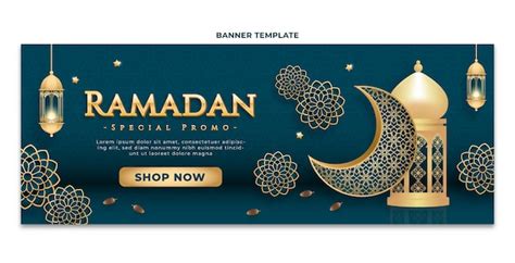 Free Vector | Realistic ramadan horizontal banner