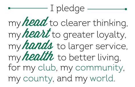 4 H Pledge Printable