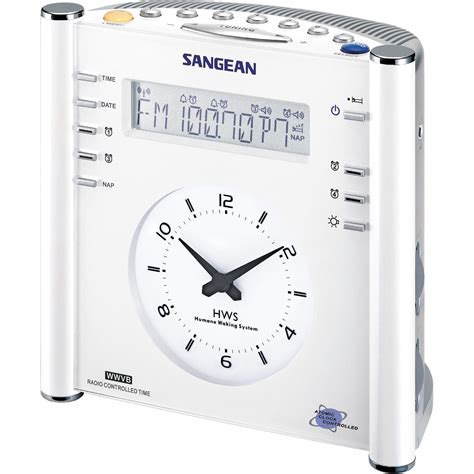 Sangean RCR-3 AM/FM Atomic Digital/Analog Clock Radio (White), One Size ...