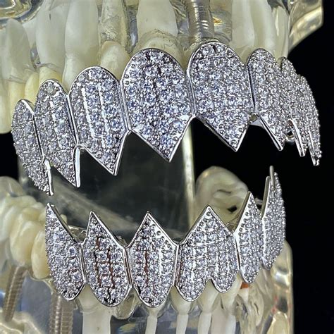 Silver Shark Teeth CZ Iced Grillz Set | Silver shark, Grillz, Diamond ...