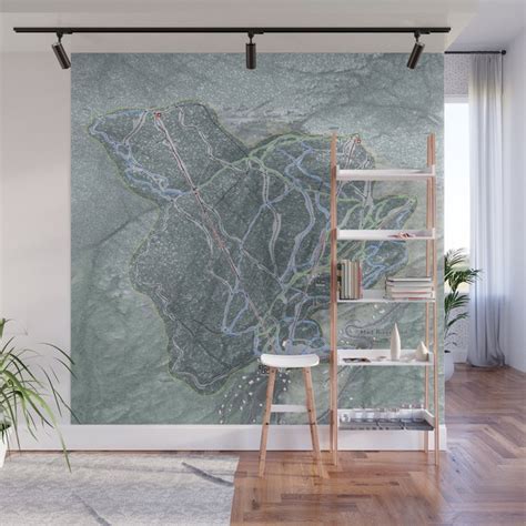 Mad River Glen Trail Map Wall Mural by Mapsynergy | Society6