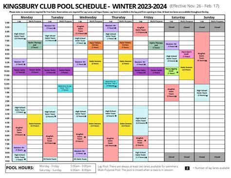 Pool Schedule & Rules