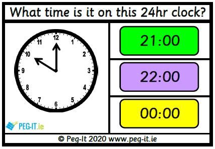 Analogue-Digital Time Matching: O’Clock (24 Hour) | Peg IT