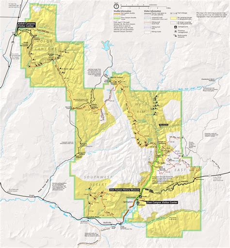 Zion National Park camping map - Ontheworldmap.com