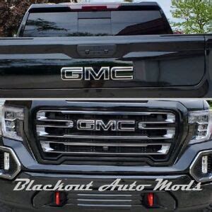 2019 2020 GMC Sierra 1500 Gloss Black Emblem Blackout Overlay Decals ...