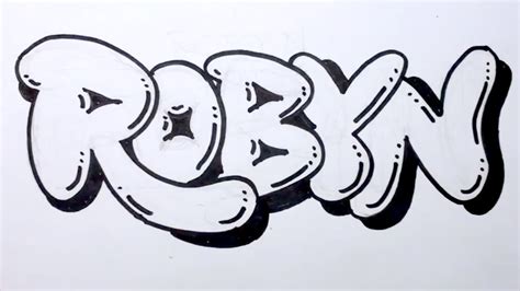 How to Draw Graffiti Letters - Write Robyn in Bubble Letters | MAT ...