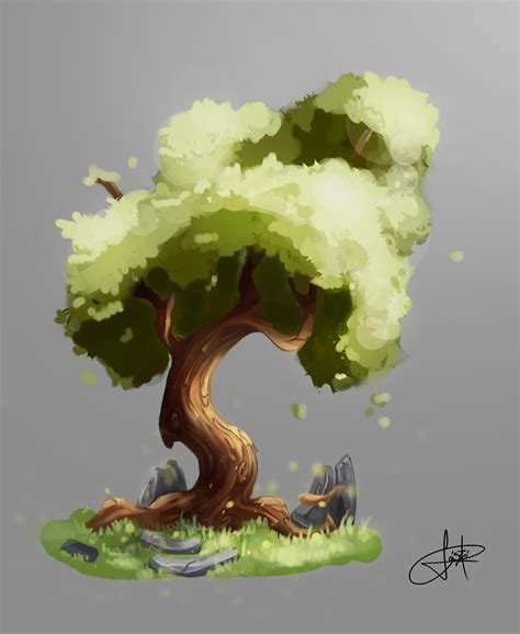 tree digital art illustrations - newton-just