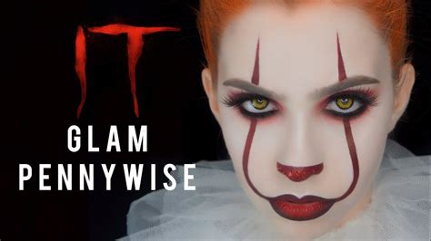 IT - GLAM GIRL PENNYWISE HALLOWEEN MAKEUP | 2017 - YouTube