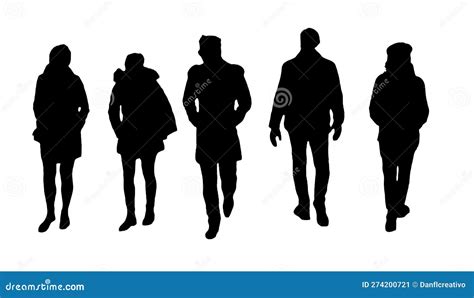 Group of People Walking Graphic Silhouette Stock Illustration ...