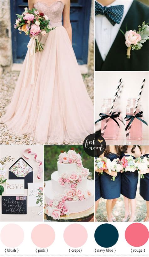 Blush pink and Navy Blue Wedding Inspiration | Wedding colors, Wedding ...