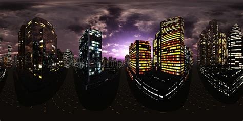 Night city,night skyscrapers, HDRI, environment map. Night city, modern ...