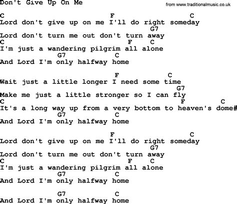 Don't Give Up On Me by Merle Haggard - lyrics and chords