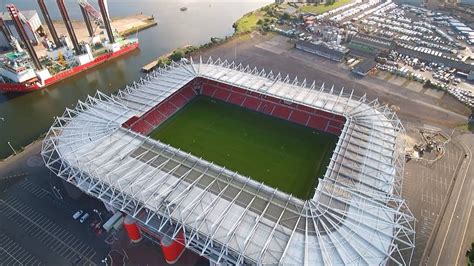 Middlesbrough Riverside Stadium, Yorkshire - Skydronauts.uk - YouTube