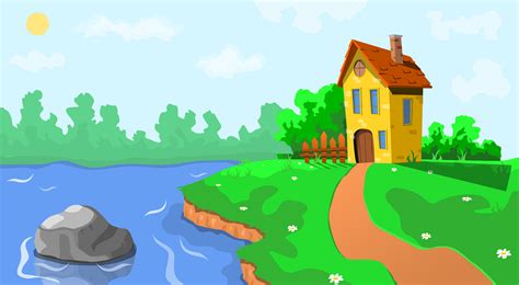 Download House, Cartoon, River. Royalty-Free Vector Graphic - Pixabay