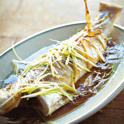 chinese steamed fish with ginger and spring onion